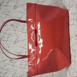 Kate Spade Deep Pink Monochrome Polka-dot Tote Bag